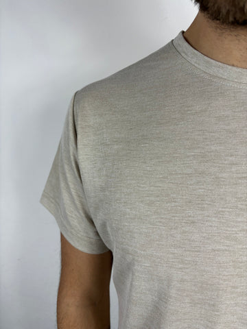 T-Shirt basic beige viscosa/nylon