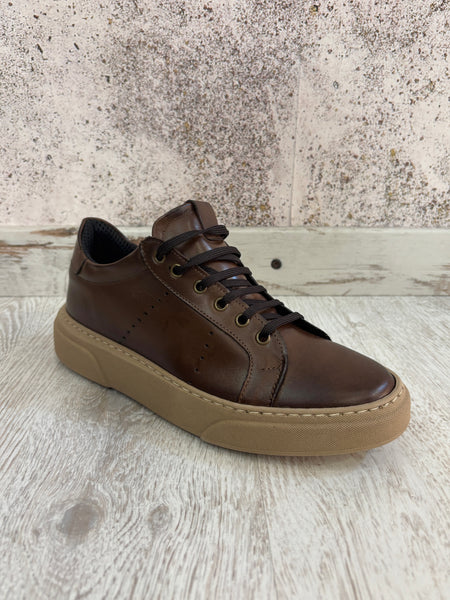 Sneakers pelle marroni