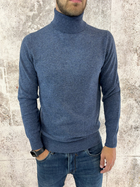 Dolcevita blu misto cashmere