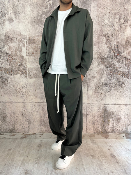 Completo verde militare camicia/pantalone