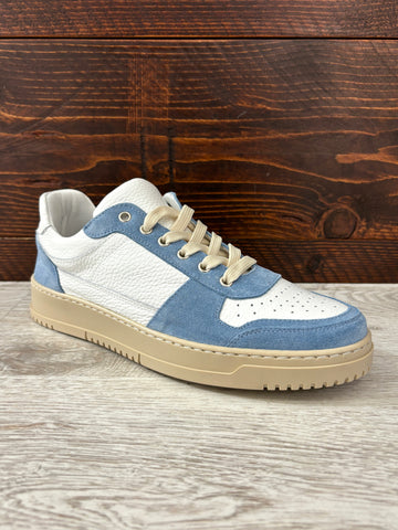Sneakers pelle bianca/azzurra jeans