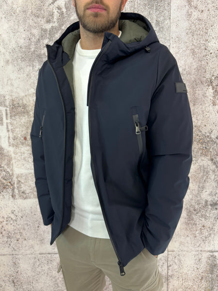 Giubbotto parka corto col. Blu