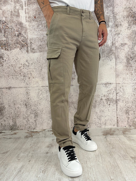 Pantalone cargo beige