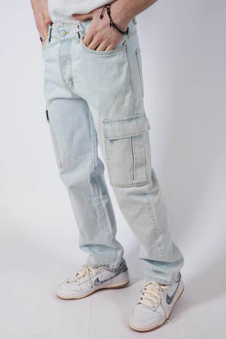 Jeans cargo lavaggio chiaro