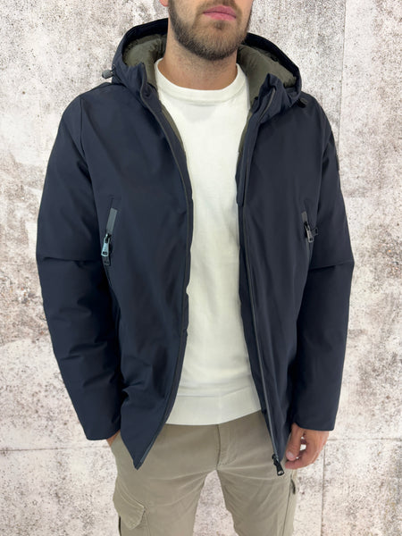 Giubbotto parka corto col. Blu