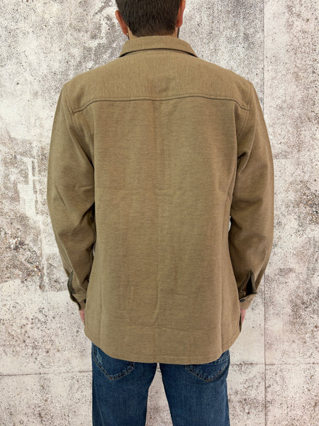Giacca overshirt in panno camel