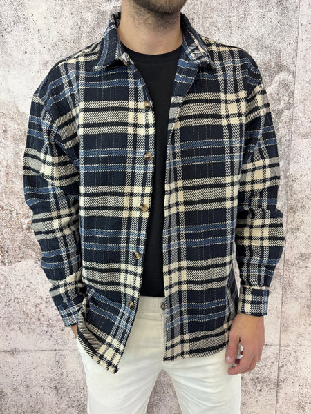 Camicia flanella scozzese blu