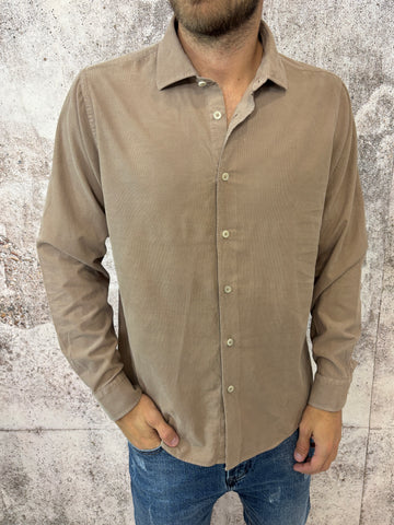Camicia velluto camel micro costine