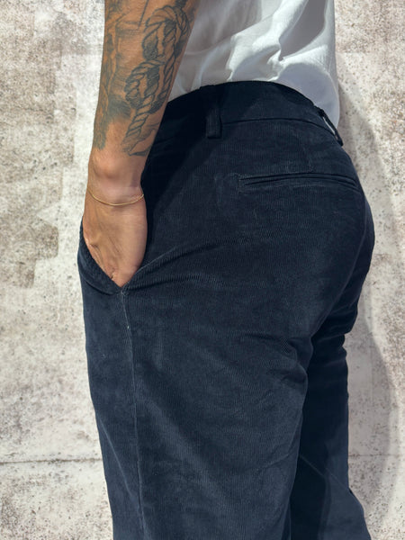 Pantalone chino velluto blu Tahoma