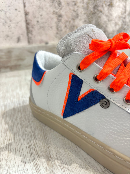 Sneakers Olympic bianca/blu/arancio fluo