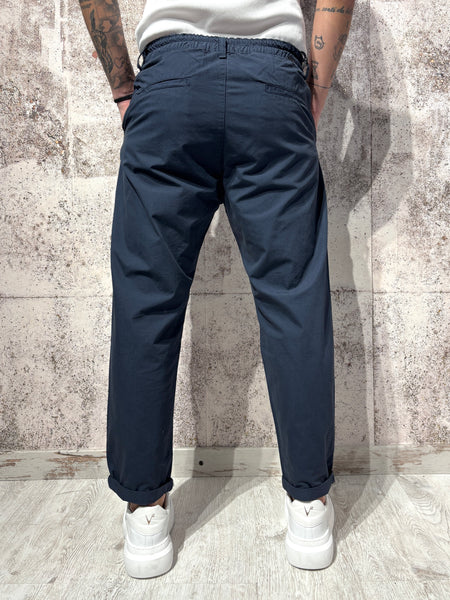 Pantalone blu doppia pinces