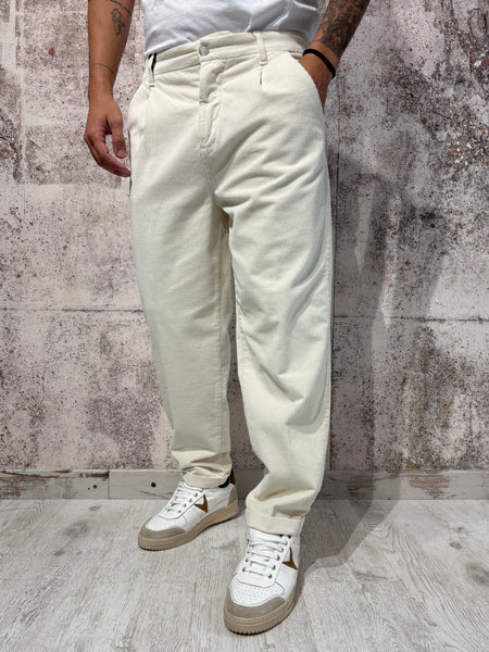 Pantalone velluto panna art. GL21847