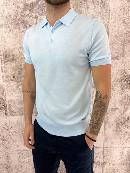 Polo in maglia m/m sky