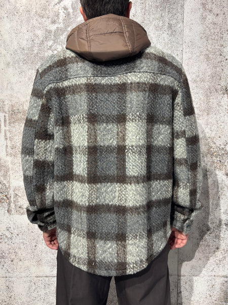 Giubbotto scozzese lana moro/grigio