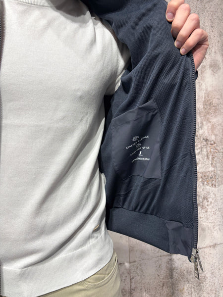 Giubbino blu tessuto tecnico