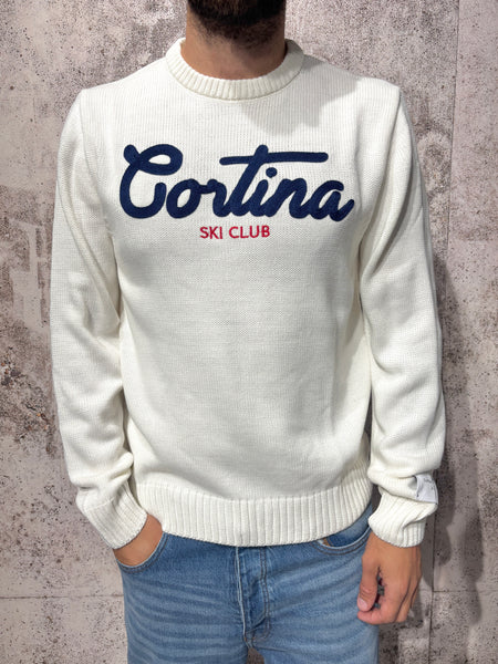 Maglione girocollo panna Cortina