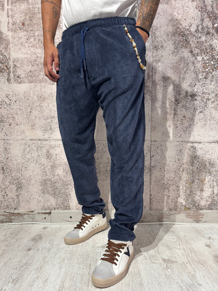 Pantalaccio velluto costine blu art. P66