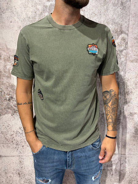 T-shirt militare con patch art. GL2329