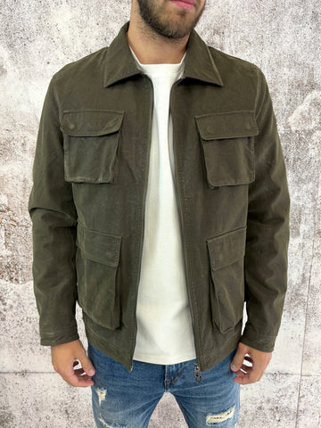 Field Jacket verde militare ecopelle