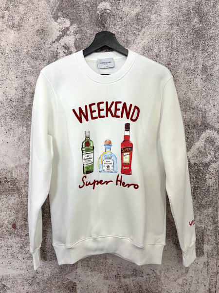 Felpa bianca Weekend Superhero