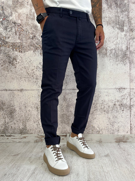 Pantalone chino blu navy
