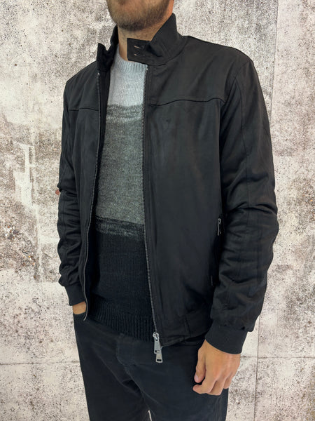 Giubbino mod. College scamosciato nero