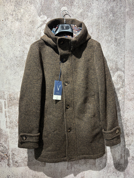 Cappotto mod. parka lana tabacco