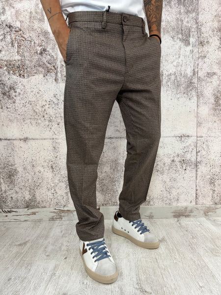 Pantalone beige pied de poule