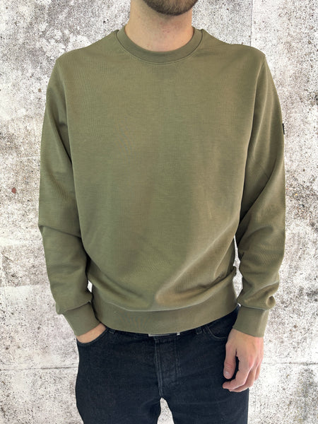 Felpa girocollo verde militare