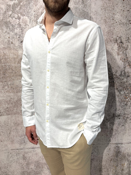 Camicia Lino/Cotone bianca