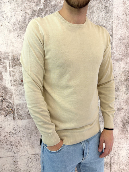 Maglioncino basic beige cotone