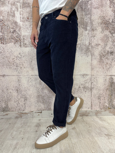 Pantalone velluto blu mod. Cooper