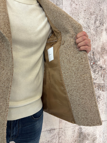 Cappotto peacot cammello