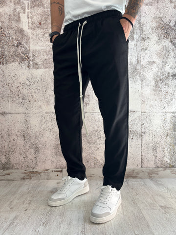 Pantalaccio misto lino nero