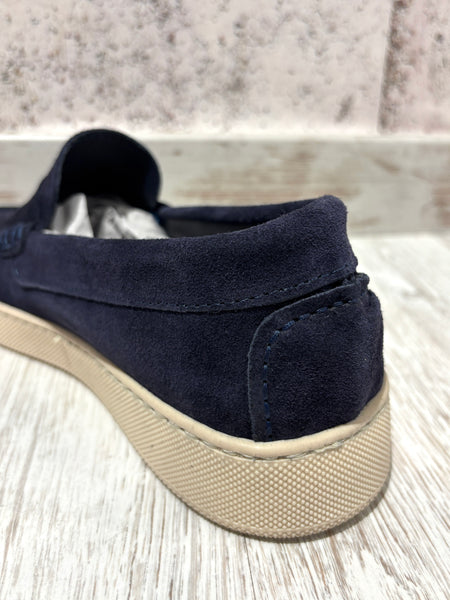 Mocassino camoscio blu