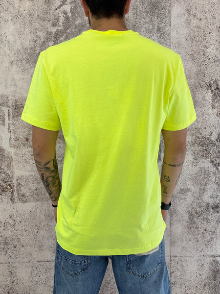 T-Shirt gialla  taschino e ricamo F**K