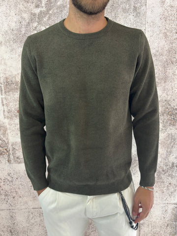 Maglione girocollo verdone spugna