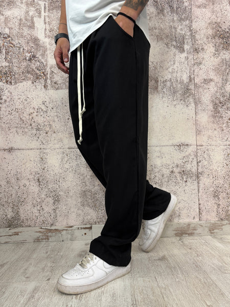 Pantalaccio palazzo misto lino nero