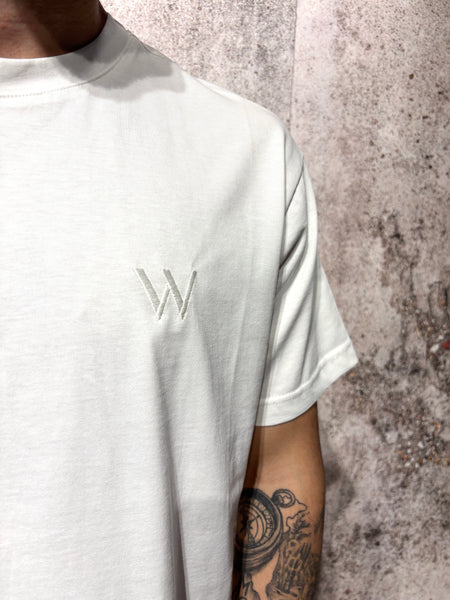 T-Shirt bianca ricamo W