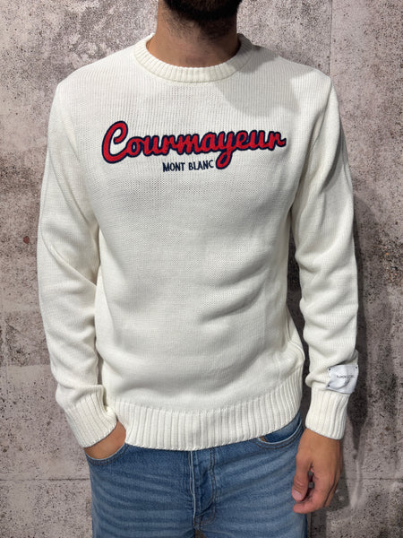 Maglione girocollo panna Courmayeur