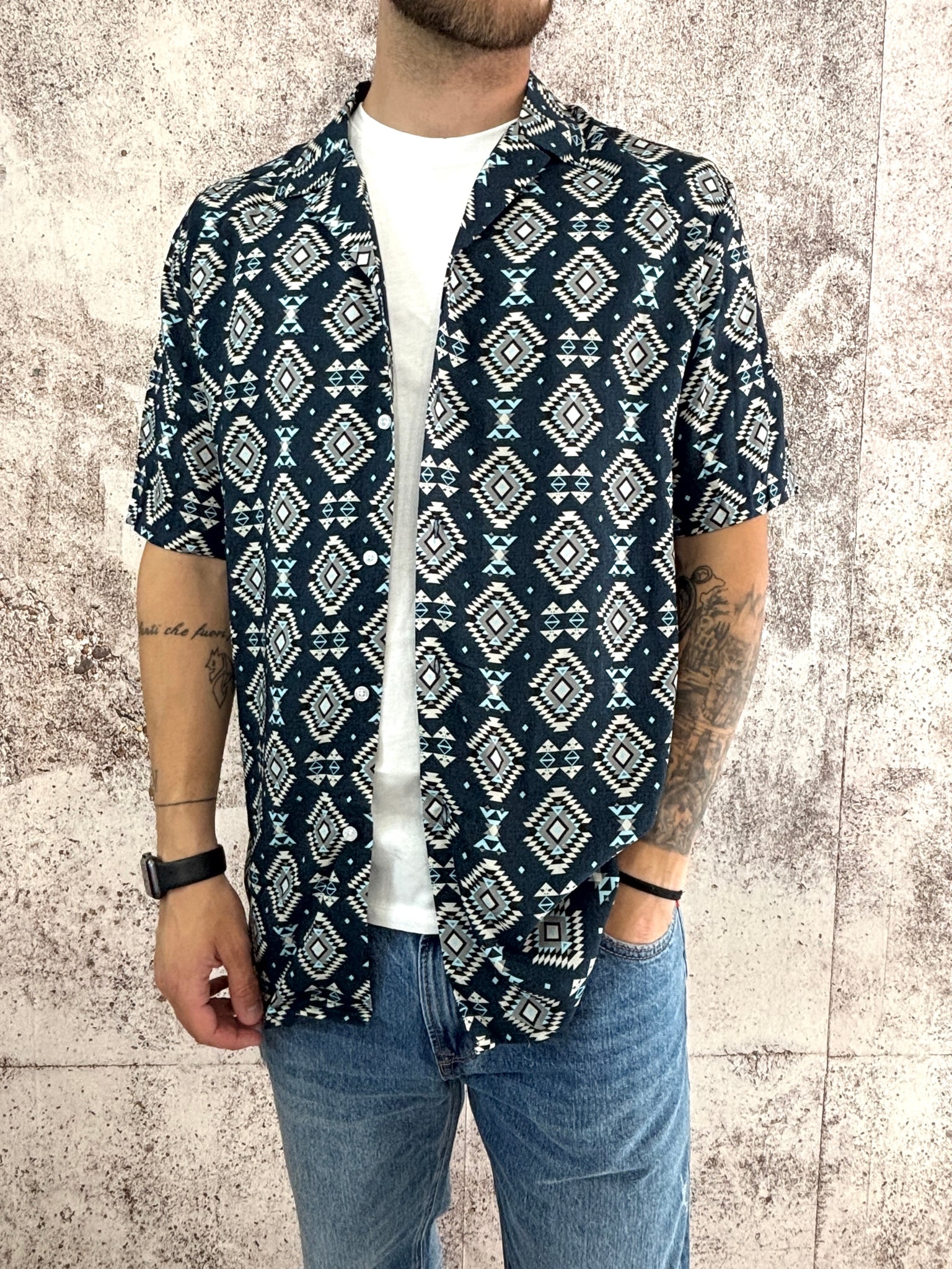 Camicia mezza manica fantasia 01