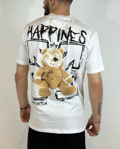 T-Shirt bianca happiness