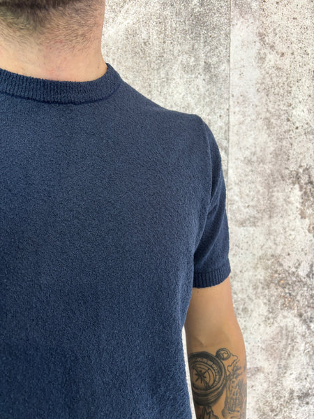 T-Shirt in maglia boucle' blu