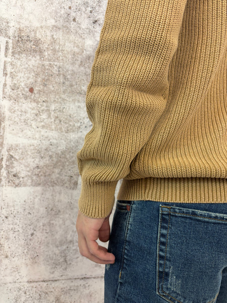 Maglione costa inglese cammello