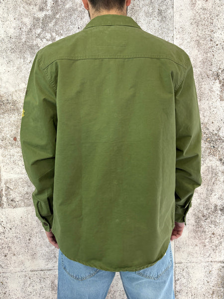 Camicia overshirt militare con ricami