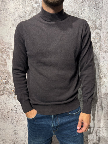 Maglione lupetto moro misto cashmere