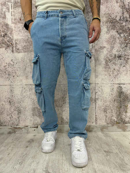 Jeans cargo doppio tascone