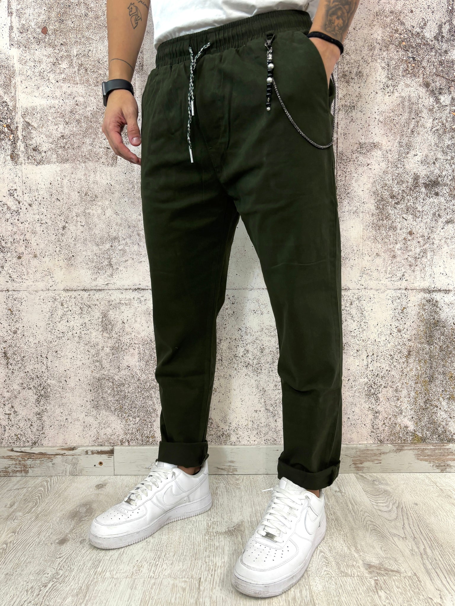 Pantalaccio cotone verde militare