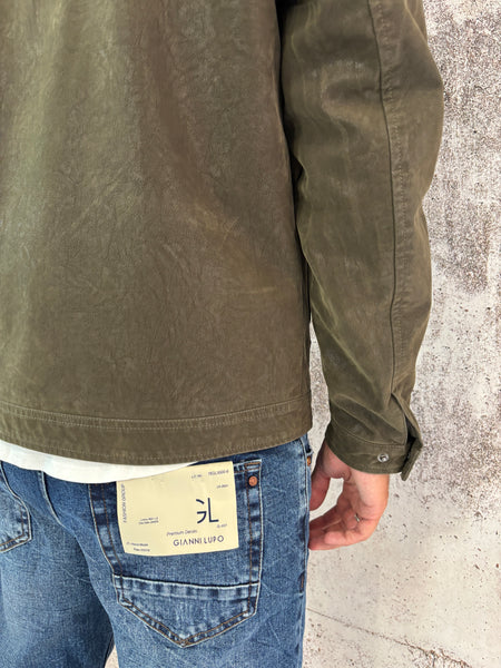 Giacca ecopelle militare