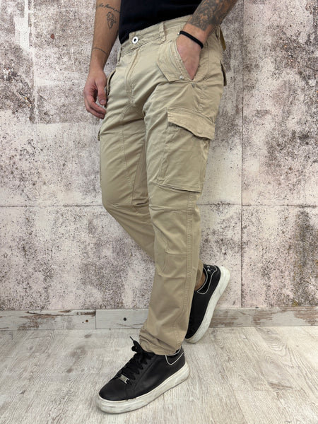 Pantalone cargo beige